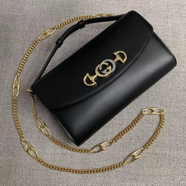 GUCCI Zumi small leather shoulder bag 572375 black