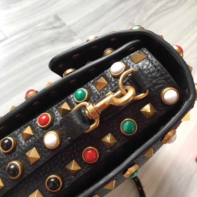 VALENTINO Rockstud leather messenger bag 50055 black