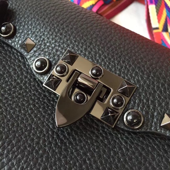 VALENTINO Rockstud leather messenger bag B50055 black