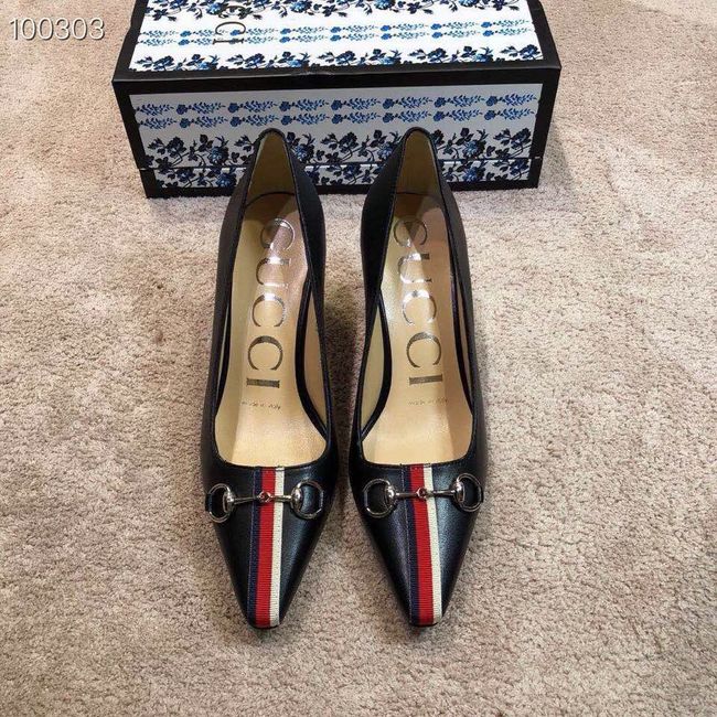 Gucci GG mid-heel pump with Double G GG1478BL-3 7cm height