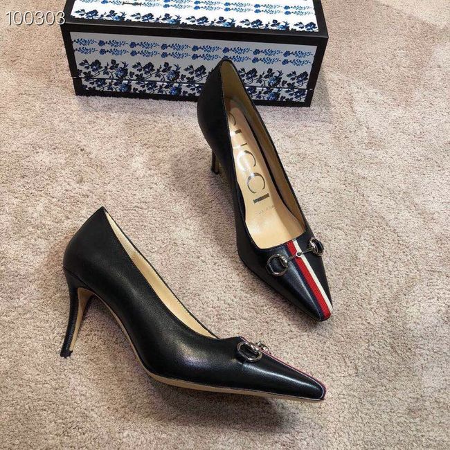 Gucci GG mid-heel pump with Double G GG1478BL-3 7cm height