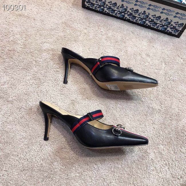 Gucci GG mid-heel pump with Double G GG1481BL-1 7cm height