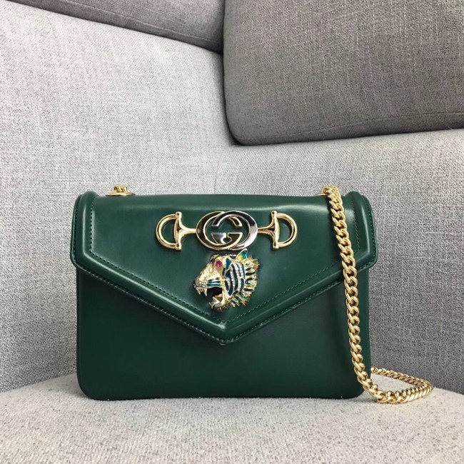 Gucci Rajah small shoulder bag 537243 Dark green