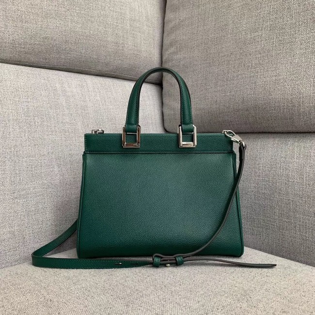 Gucci Zumi grainy leather small top handle bag 569712 Dark green