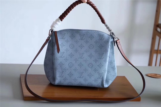 Louis Vuitton original Mahina Leather BABYLONE CHAIN BB M53153 BLEU HORIZON PUMPKIN