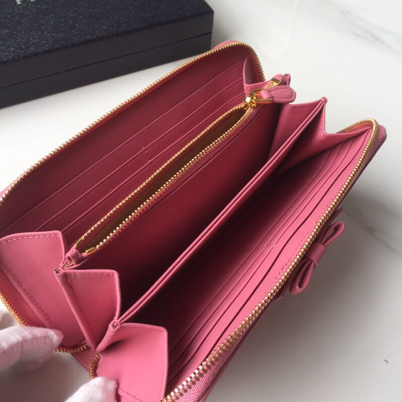 Prada Leather Large Zippy Wallets 1ML506 pink