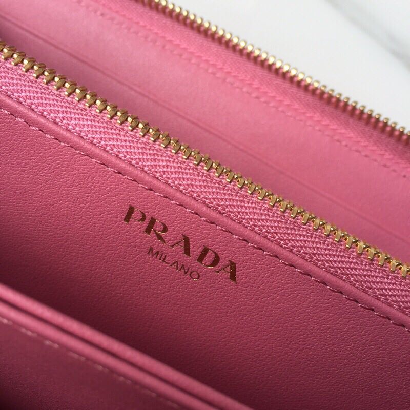 Prada Leather Large Zippy Wallets 1ML506 pink