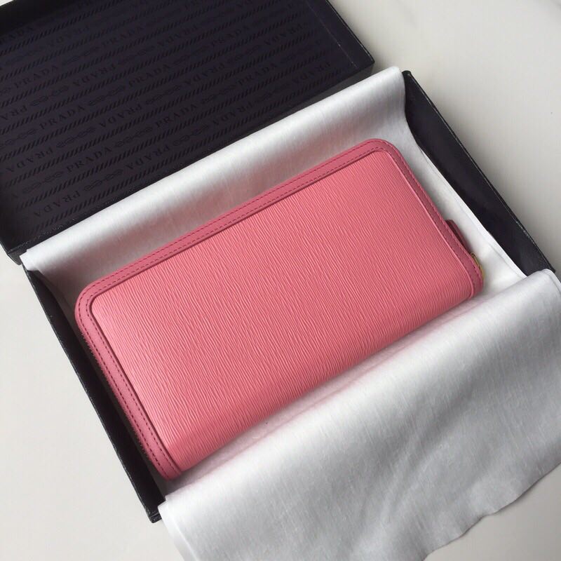 Prada Leather Large Zippy Wallets 1ML506 pink