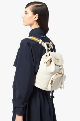 Prada Leather backpack 1BZ035 white
