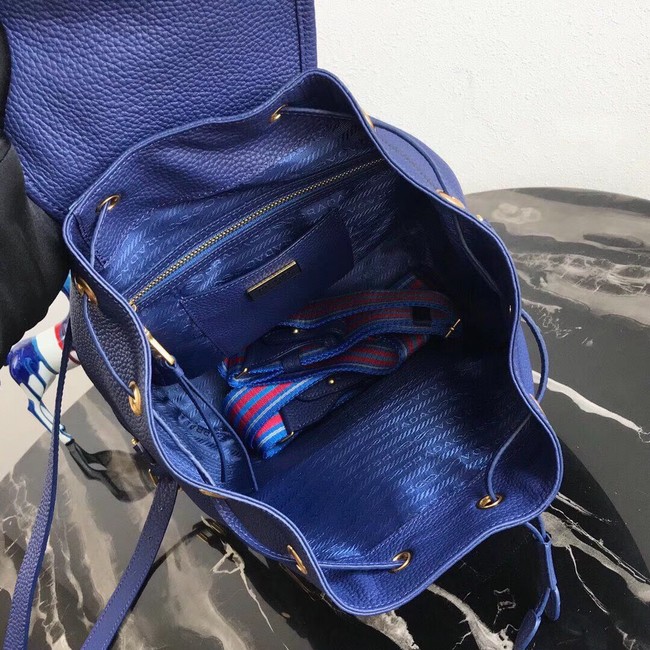 Prada original Leather backpack 1BZ035 blue