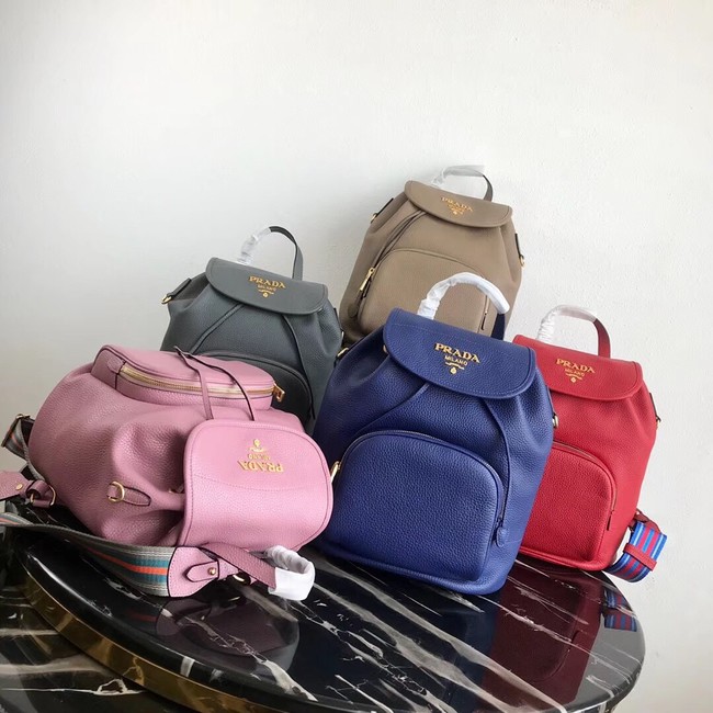 Prada original Leather backpack 1BZ035 blue