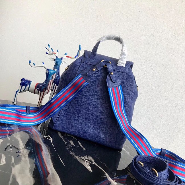 Prada original Leather backpack 1BZ035 blue