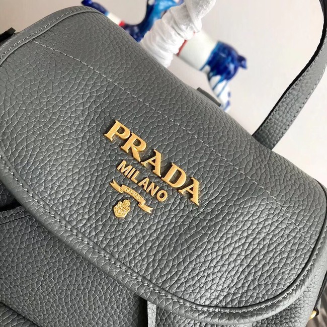 Prada original Leather backpack 1BZ035 grey