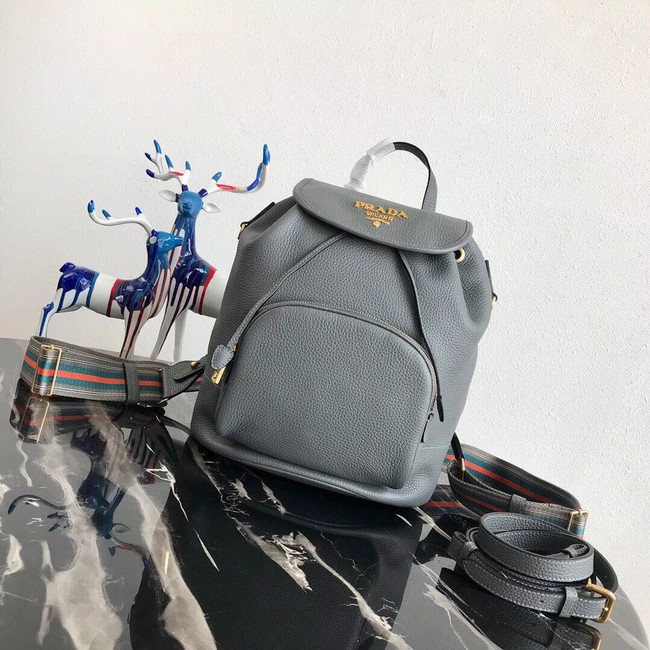 Prada original Leather backpack 1BZ035 grey