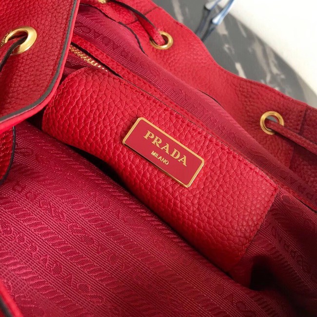 Prada original Leather backpack 1BZ035 red