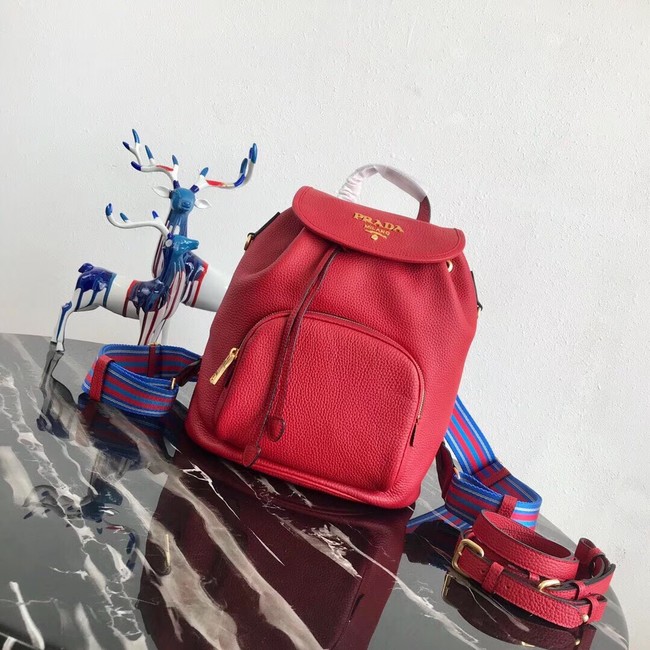 Prada original Leather backpack 1BZ035 red