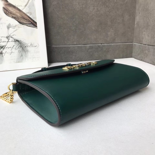 GUCCI Zumi small leather shoulder bag 572375 Dark green