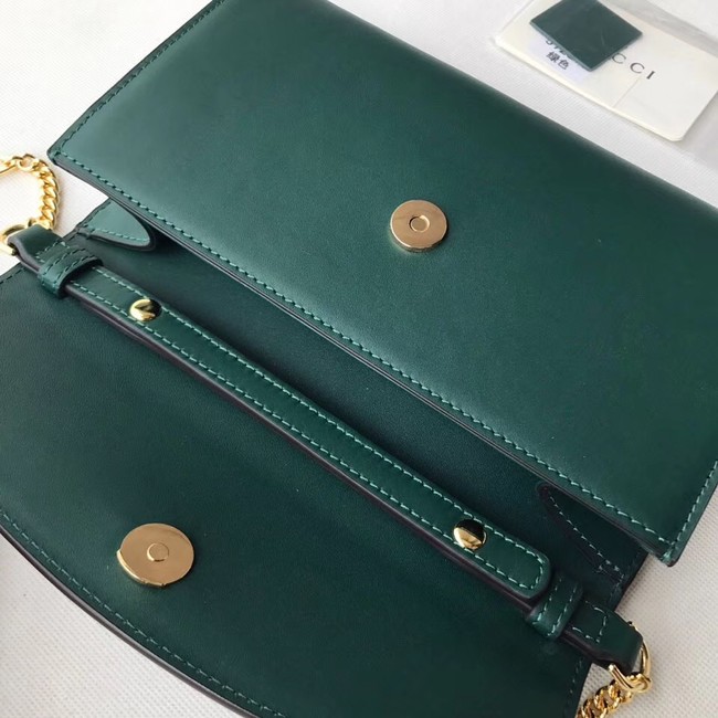 GUCCI Zumi small leather shoulder bag 572375 Dark green