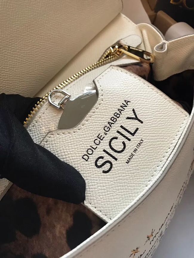 Dolce & Gabbana SICILY Bag Calfskin Leather 4136-4 white