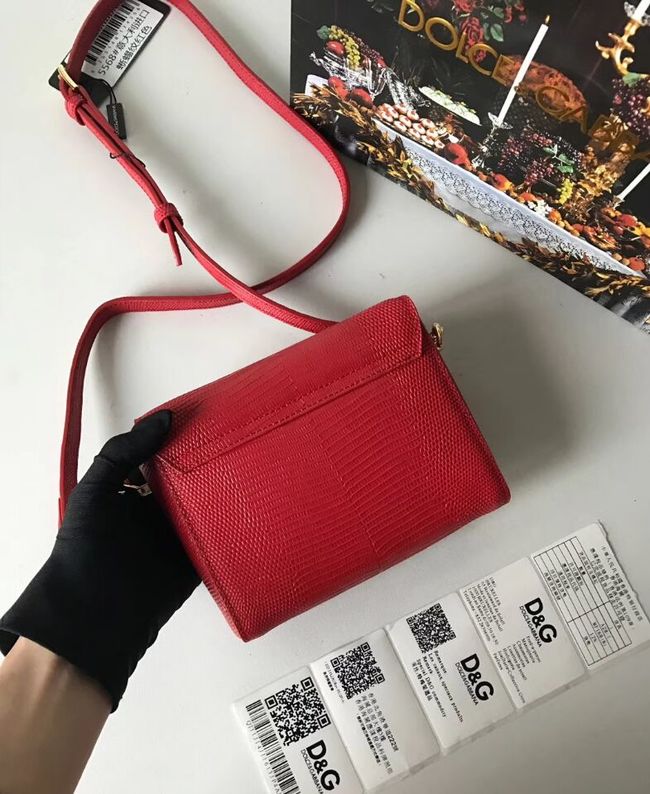 Dolce & Gabbana Calfskin Leather shoulder bag 5568 red