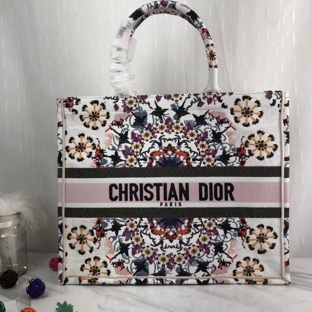 DIOR BOOK TOTE BAG VAN GEBORDUURD CANVAS M1286ZBE