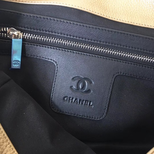 Chanel Calfskin & silver-Tone Metal Shoulder Bag 94008 gold