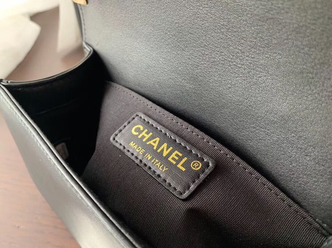 Chanel Leboy Original Calfskin leather Shoulder Bag F67085 black & gold -Tone Metal
