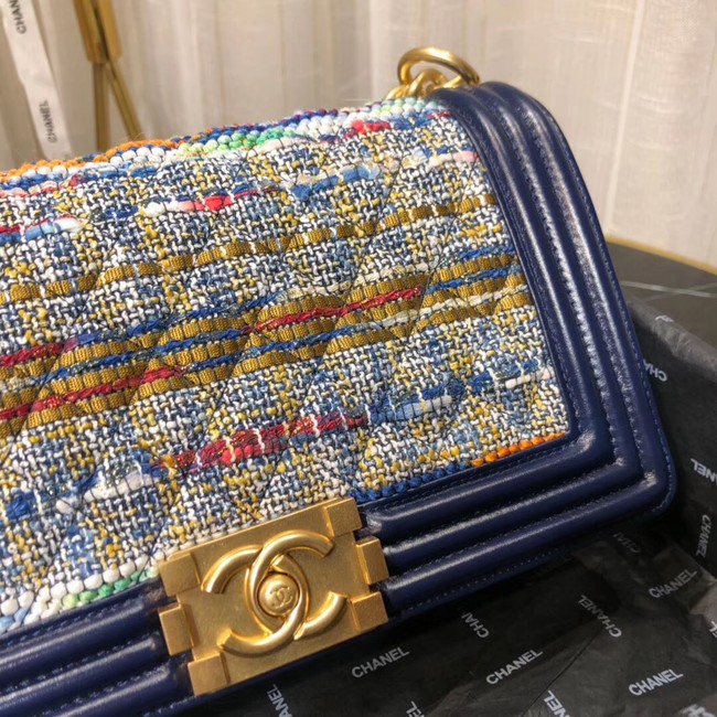 Chanel Leboy Original Calfskin leather Shoulder Bag G67086 blue & gold -Tone Metal