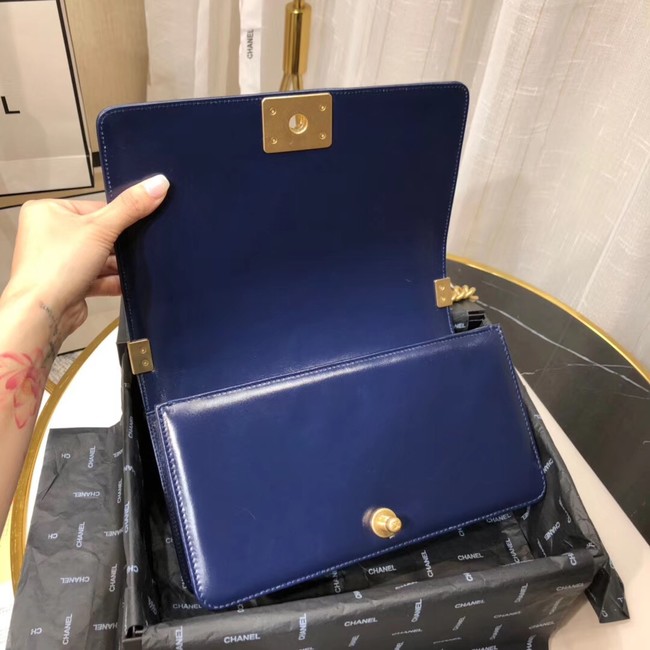 Chanel Leboy Original Calfskin leather Shoulder Bag G67086 blue & gold -Tone Metal
