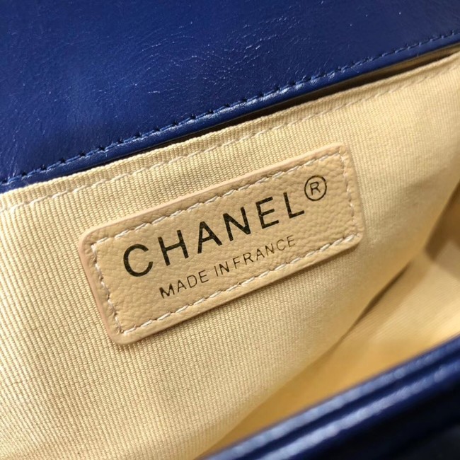 Chanel Leboy Original Calfskin leather Shoulder Bag G67086 blue & gold -Tone Metal