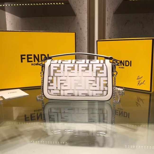 Fendi BAGUETTE MINI PU tote bag 8BS017 white