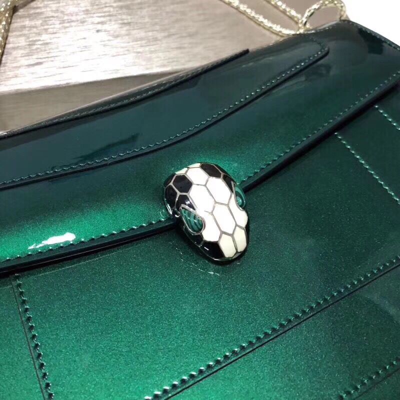 BVLGARI Serpenti Forever leather shoulder bag 35108 Green