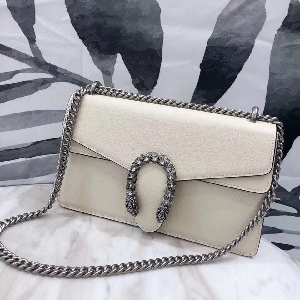 Gucci Dionysus Blooms Leather Shoulder Bag 400249 White