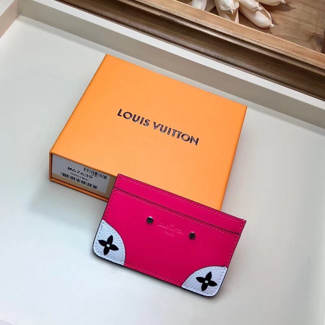 Louis vuitton card holder M67639 rose