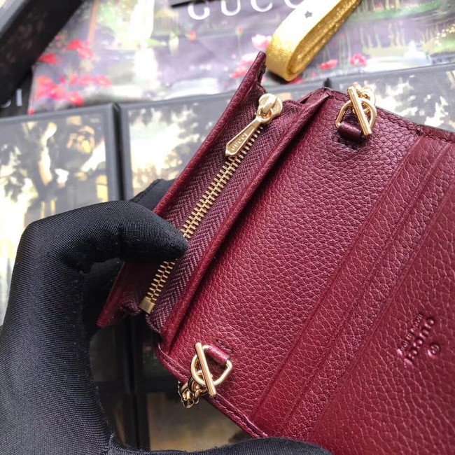 Gucci Zumi Card Holder 570660 Bordeaux