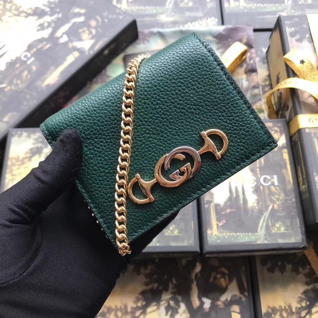 Gucci Zumi Card Holder 570660 green