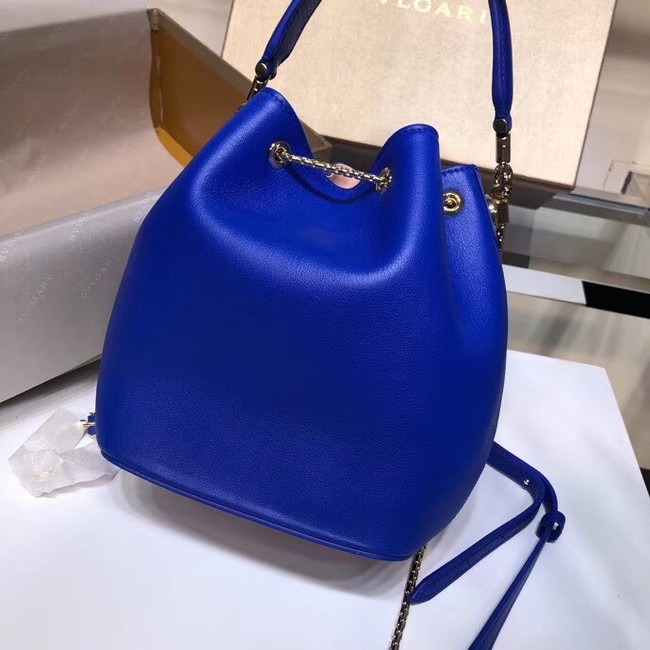 BVLGARI Serpenti Forever leather flap bag B287614 blue