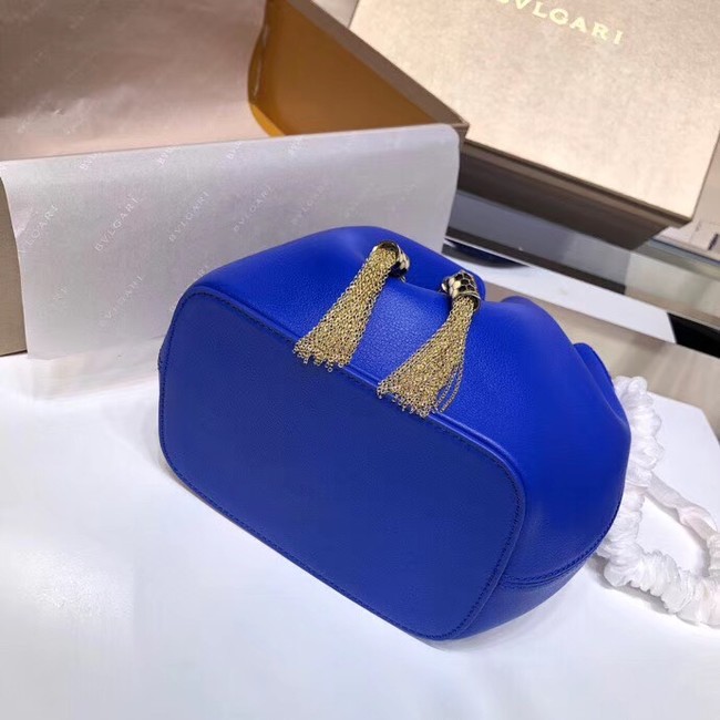 BVLGARI Serpenti Forever leather flap bag B287614 blue