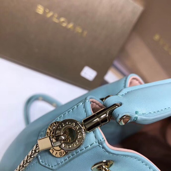 BVLGARI Serpenti Forever leather flap bag B287614 sky blue