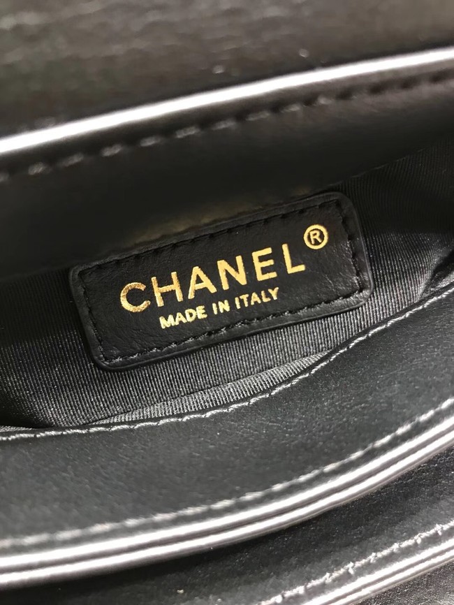 Chanel Sheepskin & gold-Tone Metal small Tote Bag AS0625 black