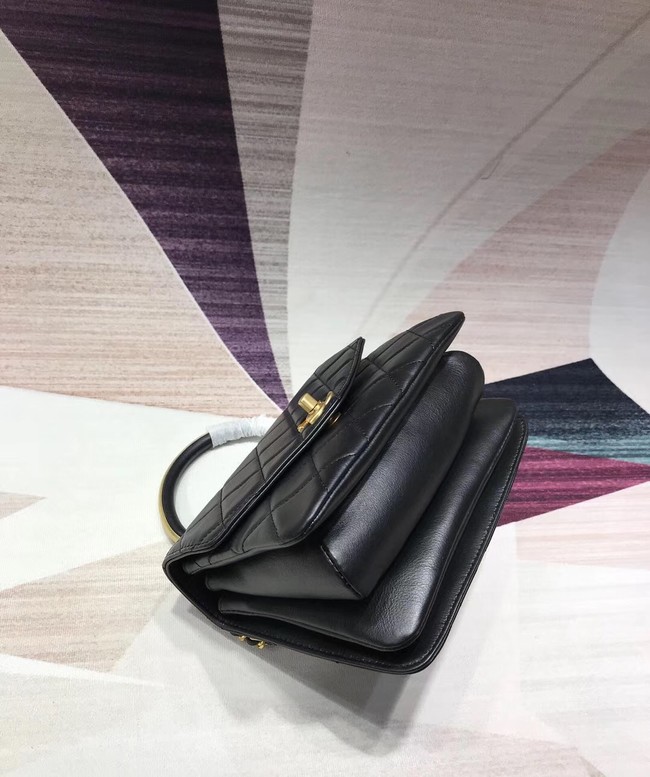 Chanel Sheepskin & gold-Tone Metal small Tote Bag AS0625 black