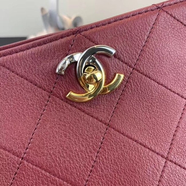 Chanel hobo handbag AS0414 Burgundy