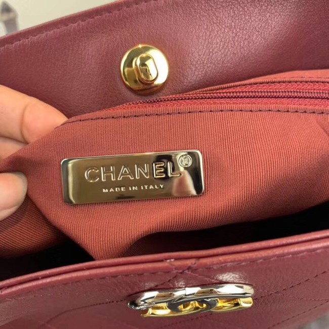 Chanel hobo handbag AS0414 Burgundy
