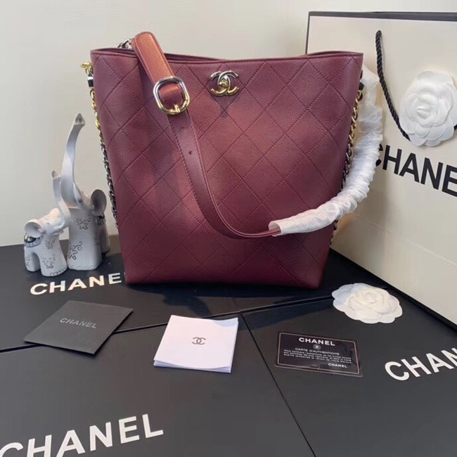 Chanel hobo handbag AS0414 Burgundy