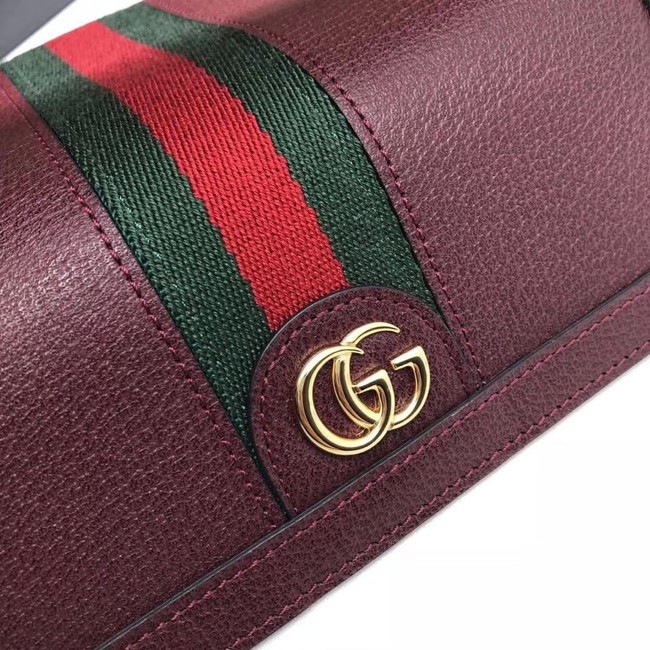 Gucci Ophidia leather wallet 523153 Wine