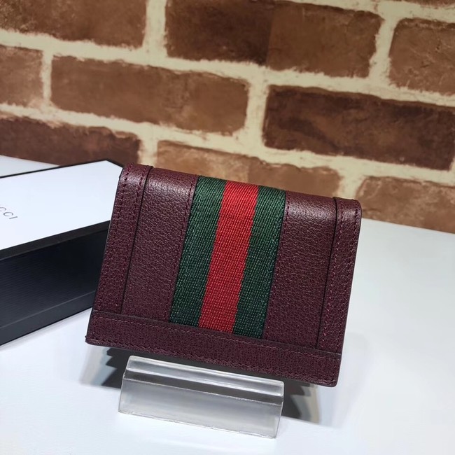 Gucci Ophidia leather wallet 523155 Wine