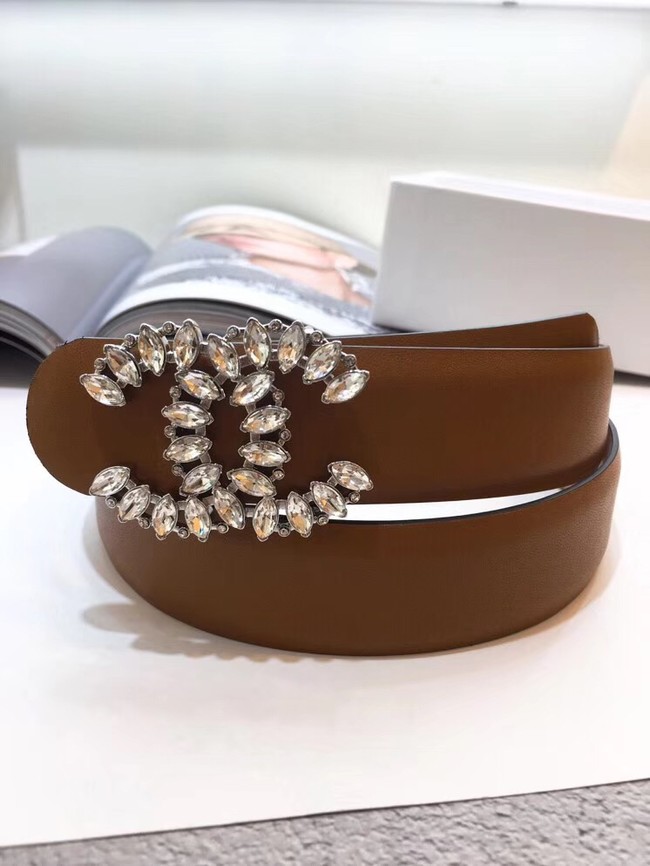 Chanel Calf Leather Belt Wide with 30mm 56592