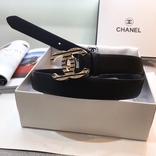 Chanel Calf Leather Belt Wide with 30mm 56595