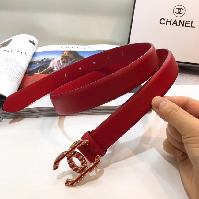 Chanel Calf Leather Belt Wide with 30mm 56596