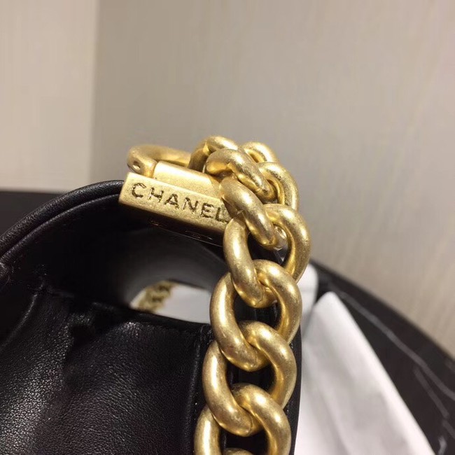 Chanel Leboy Original Calfskin leather Shoulder Bag G67085 black & gold -Tone Metal